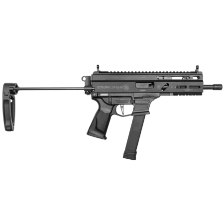 Grand Power Stribog SP9A3G 9mm, 8" Barrel, Black, PDW Tailhook Brace
