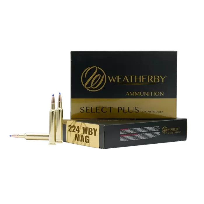 Weatherby 224 Wby Mag 50 Gr Hornady V-Max 20 Rounds