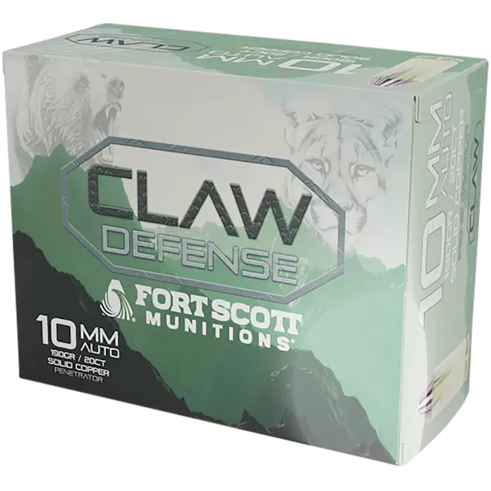 Fort Scott Munitions 10MM190SCVFNCD Claw Defense 10mm 190gr 20 Per Box/25 Case