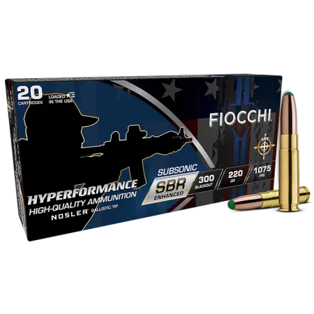 Fiocchi Hyperformance 300 Blackout 220 Gr Nosler BT 20 Rounds