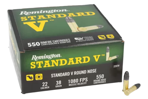 Remington Standard Velocity Rimfire Ammunition .22LR 38gr LRN 1080 fps 550/ct