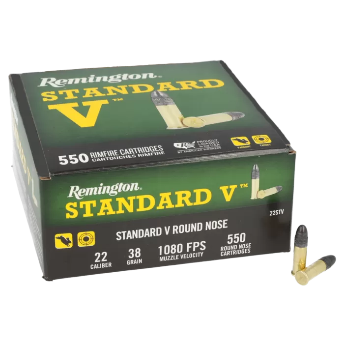 Remington Standard Velocity Rimfire Ammunition .22LR 38gr LRN 1080 fps 550/ct