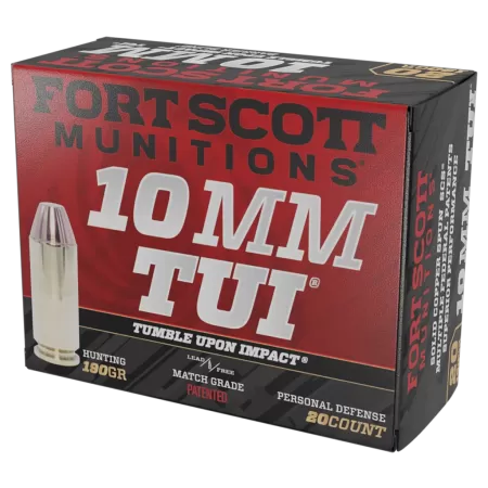 Fort Scott Munitions 10MM-190-SCV2 Claw Defense  10mm 190gr Solid Copper Spun 20 Per Box/25 Case