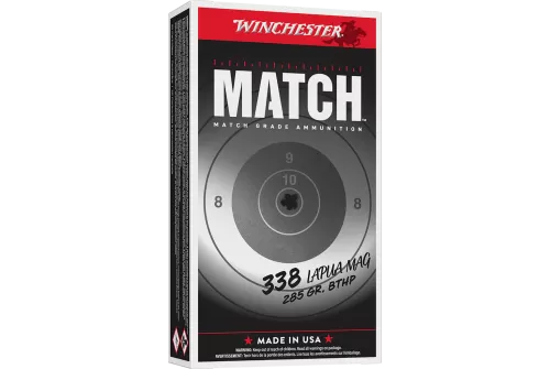 Winchester Match 338 LapuaMag 285gr Boat Tail Hollow Point 20 Per Box
