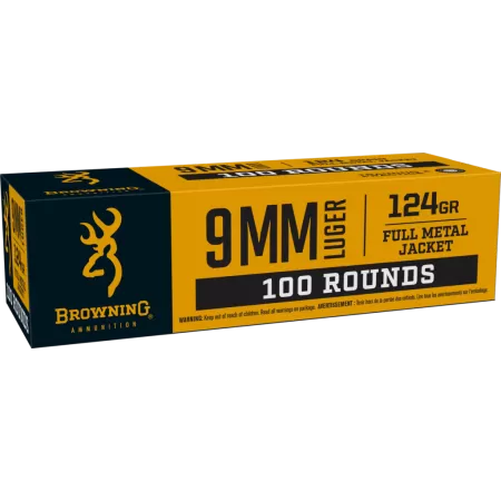 Browning 9mm 124gr Full Metal Jacket 100 Per Box Value Pack