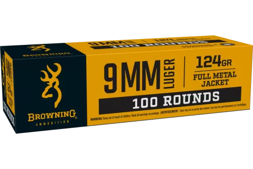 Browning 9mm 124gr Full Metal Jacket 100 Per Box Value Pack