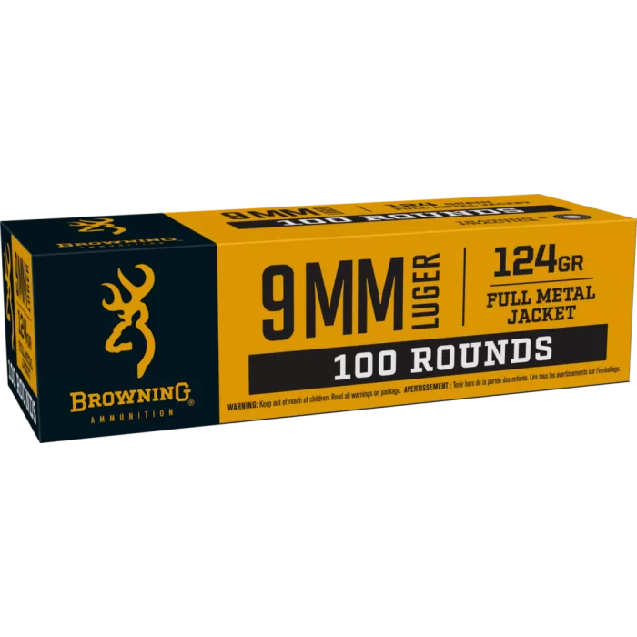 Browning 9mm 124gr Full Metal Jacket 100 Per Box Value Pack