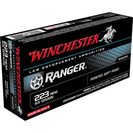 Winchester Ranger Rifle Ammunition 223 Rem 55gr PSP 3020 fps 20/ct