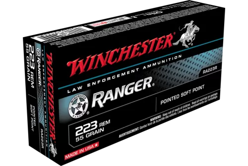 Winchester Ranger Rifle Ammunition 223 Rem 55gr PSP 3020 fps 20/ct