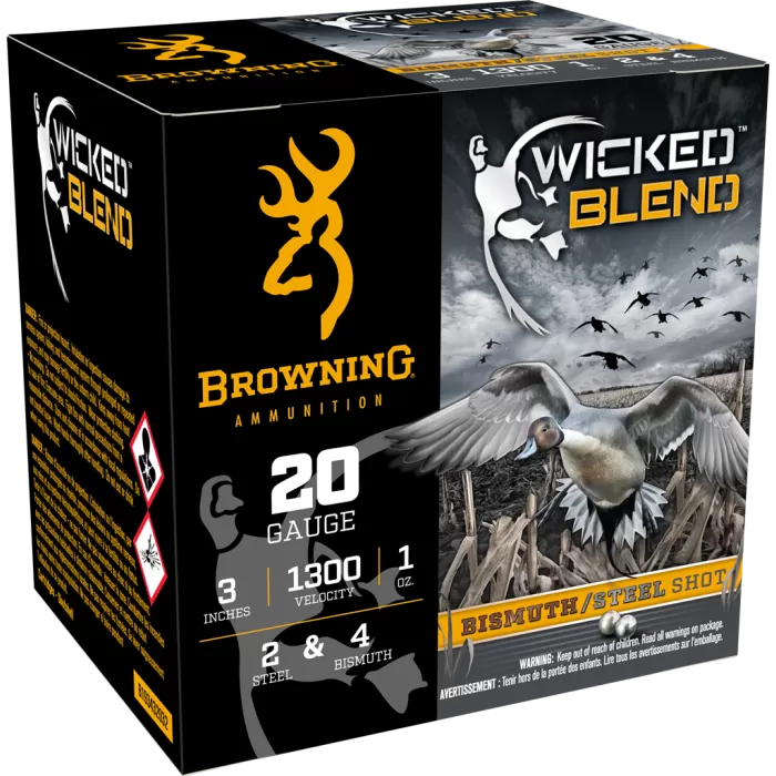 Browning Ammo B193432032 Wicked Blend  20Gauge 3" 1oz 2/4BI Shot 25 Per Box/10 Case