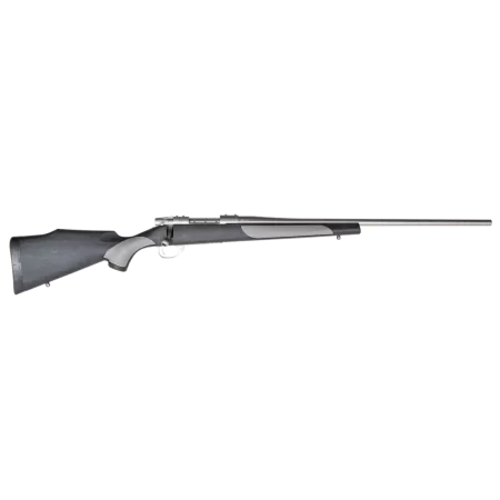 Weatherby  Vanguard Weatherguard Full Size 300 Win 3+1 26" Satin Threaded Barrel, Satin Stainless Steel Drilled & Tapped Receiver, Black/Gray Weatherguard Synthetic Stock
