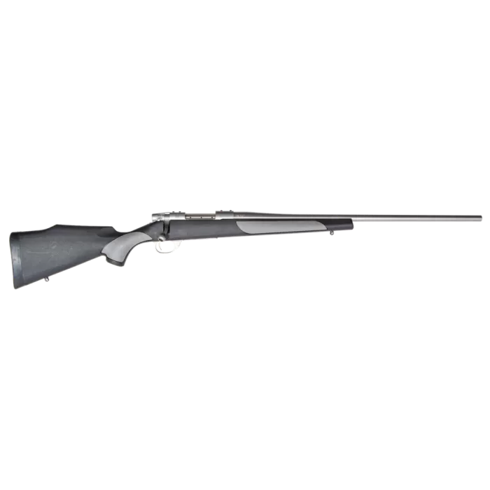 Weatherby  Vanguard Weatherguard Full Size 300 Win 3+1 26" Satin Threaded Barrel, Satin Stainless Steel Drilled & Tapped Receiver, Black/Gray Weatherguard Synthetic Stock