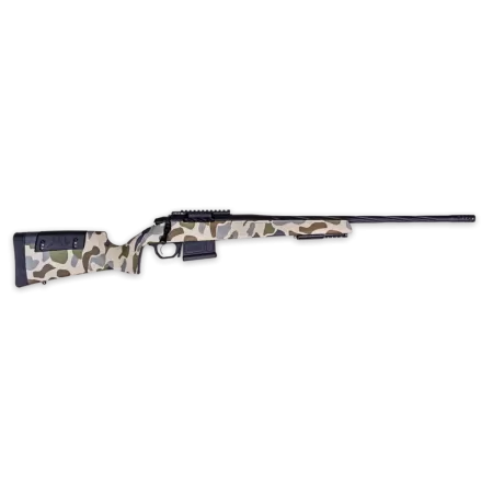 Weatherby 307 Hush 338 WBY RPM 5rd,20" Graphite Black Cerakote Threaded Barrel & Steel Receiver Picatinny Rail, Hush Tundra Camo Adj Cheek Piece & LOP Synthetic Stock, Ambidextrous
