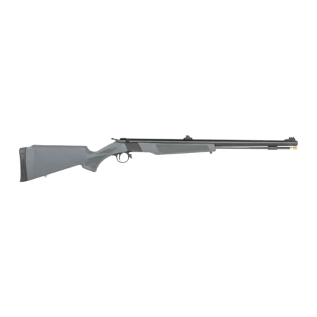 CVA Wolf 50 Caliber 24" Blued Single Shot Barrel, Blued Drilled & Tapped Steel Receiver, Adjustable Stealth Gray Synthetic Stock