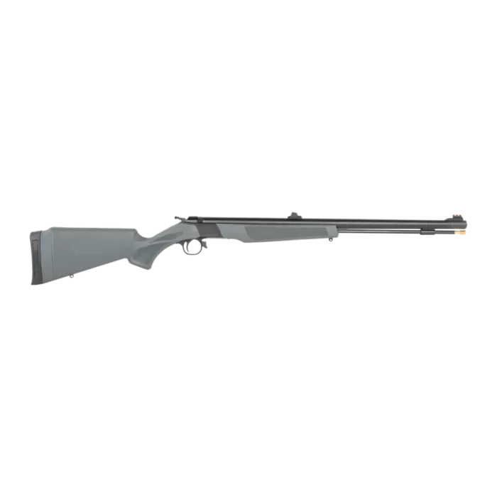 CVA Wolf 50 Caliber 24" Blued Single Shot Barrel, Blued Drilled & Tapped Steel Receiver, Adjustable Stealth Gray Synthetic Stock