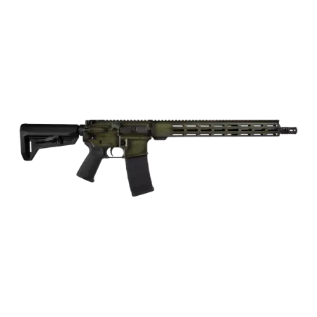 Shark Coast Tactical 300-044-1000-14 Distressed 5.56 NATO 30+1 16" Black Melonite Threaded Barrel, Green Distressed Cerakote Aluminum Receiver w/Picatinny Rail, M-LOK Handguard, Magpul MOE SL Black Po