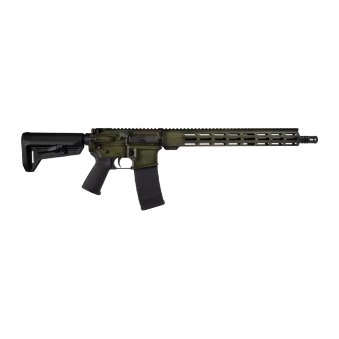 Shark Coast Tactical 300-044-1000-14 Distressed 5.56 NATO 30+1 16" Black Melonite Threaded Barrel, Green Distressed Cerakote Aluminum Receiver w/Picatinny Rail, M-LOK Handguard, Magpul MOE SL Black Po Shark Coast Tactical 300-044-1000-14 Distressed 5.56 NATO 30+1 16" Black Melonite Threaded Barrel, Green Distressed Cerakote Aluminum Receiver w/Picatinny Rail, M-LOK Handguard, Magpul MOE SL Black Po