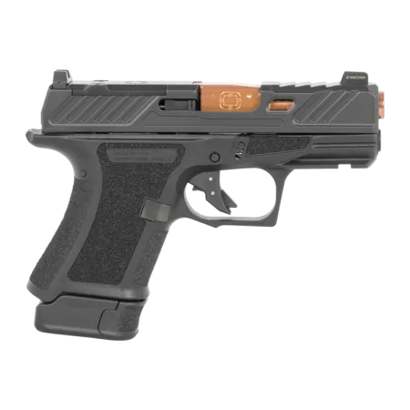 Shadow Systems CR920 Elite 9mm, 3.4" Bronze Match Barrel, Black Nitride, Optic Cut-Serrated-Windowed Stainless Slide, Black, 13rd