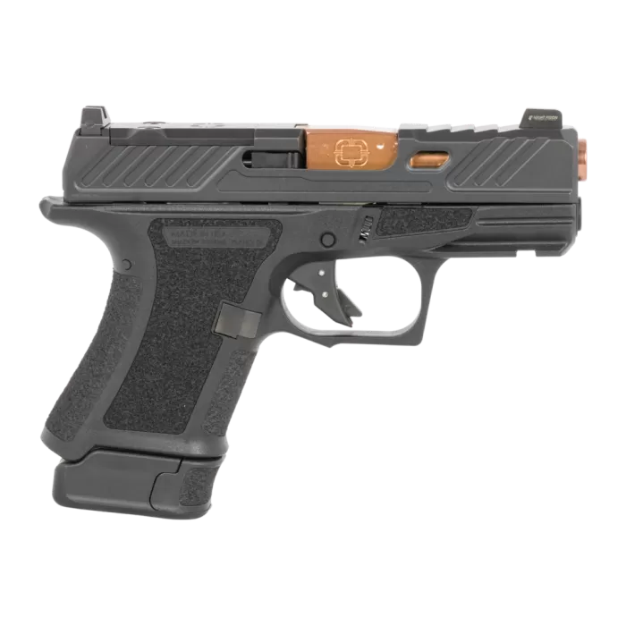 Shadow Systems CR920 Elite 9mm, 3.4" Bronze Match Barrel, Black Nitride, Optic Cut-Serrated-Windowed Stainless Slide, Black, 13rd