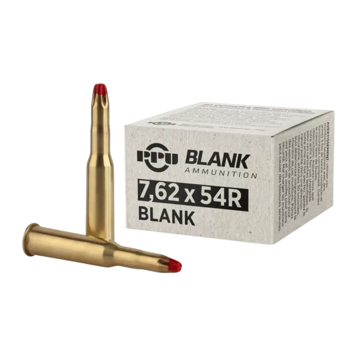 PPU Blank Rifle Ammunition 7.62X54R Blanks 20/ct