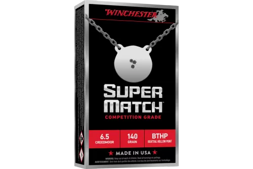 Winchester Super Match Rifle Ammunition 6.5 Creedmoor 140gr OTM 2710fps 20/ct