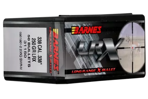 BARNES AMMO 338 Cal LRX Boat Tail 250Gr 50rd
