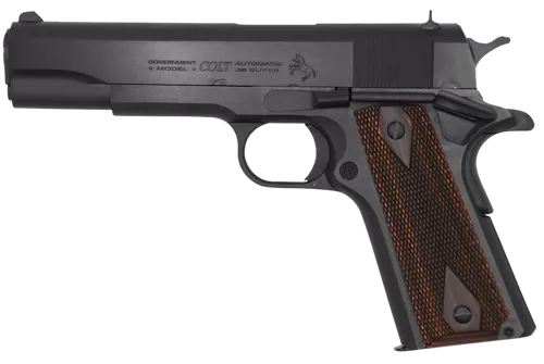 Colt Mfg O1911C38RB Government  38 Super 9+1 5" National Match Barrel, Blued Carbon Steel Serrated Slide, Blued Carbon Steel Frame w/Beavertail