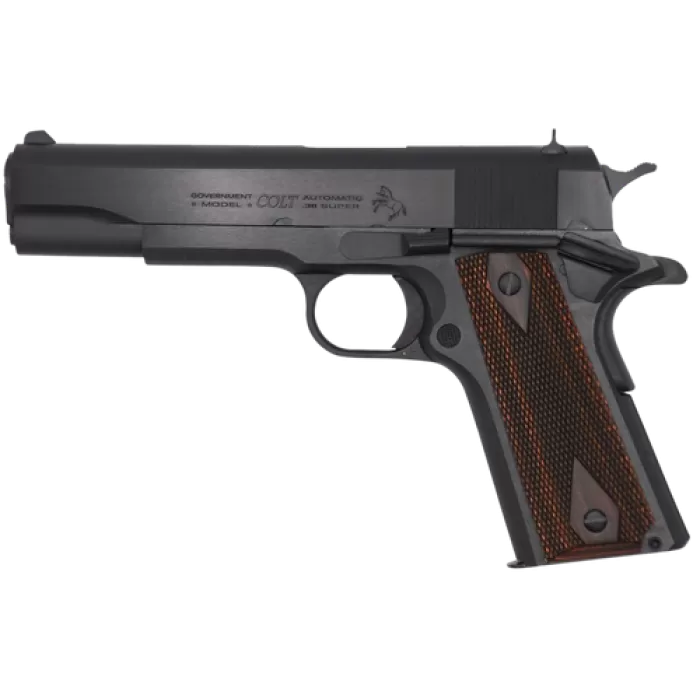 Colt Mfg O1911C38RB Government  38 Super 9+1 5" National Match Barrel, Blued Carbon Steel Serrated Slide, Blued Carbon Steel Frame w/Beavertail
