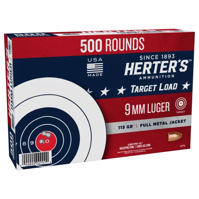 Herter's Target 9mm Luger 115 Grain Handgun Ammo - 500 Rounds