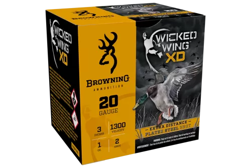 Browning BXD Waterfowl Extra Distance 20 Ga. Shotshells - 1 oz. - 2 Shot - 250 Rounds