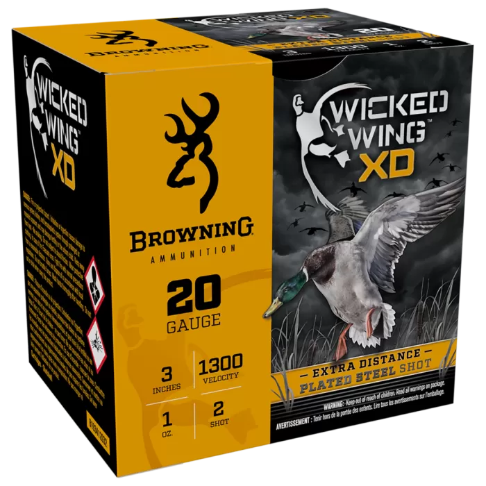Browning BXD Waterfowl Extra Distance 20 Ga. Shotshells - 1 oz. - 2 Shot - 250 Rounds Browning BXD Waterfowl Extra Distance 20 Ga. Shotshells - 1 oz. - 2 Shot - 250 Rounds