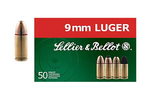 Sellier & Bellot Handgun Ammo - 9mm Luger - 115 grain - 50 Rounds - 1237 fps