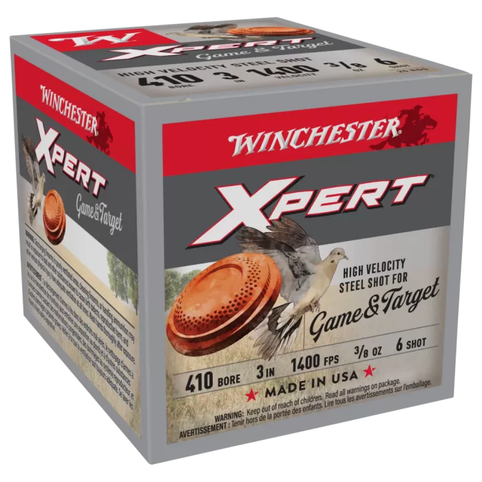 Winchester Super-X Xpert Hi-Velocity Game and Target Steel Shotshells - .410 Gauge - #6 - 3