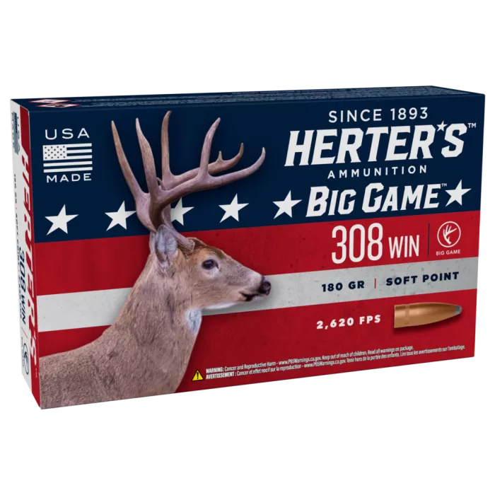 Herter's Hunting .308 Winchester 180 Grain Centerfire Rifle Ammo