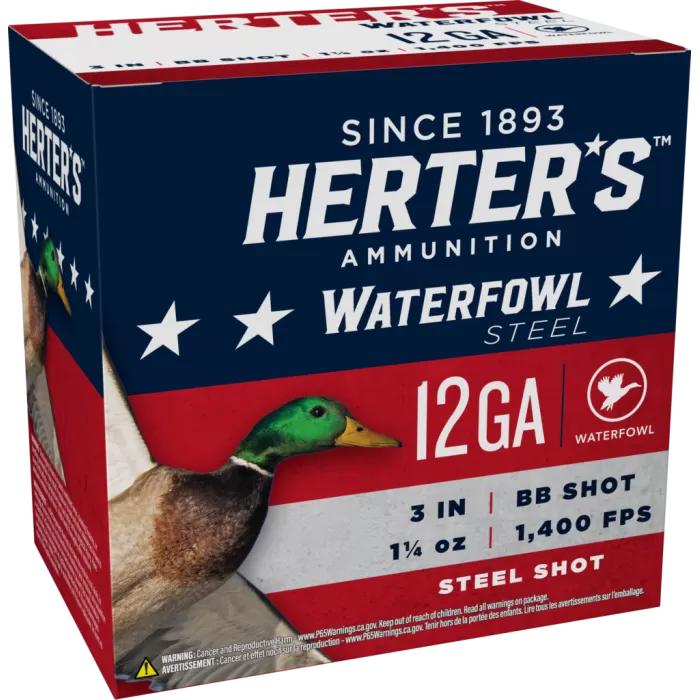 Herter's Waterfowl Steel Shotgun Shells - HRTW123HBB - 25 Rounds