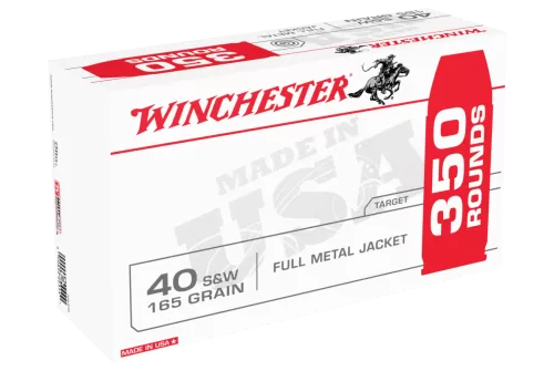 Winchester USA .40 S&W 165 Grain FMJ Centerfire Handgun Ammo Bulk Pack