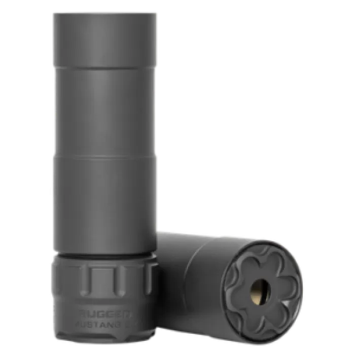 Rugged Suppressor P5122 Mustang 22 22 LR 1.06" D 1/2"-28 tpi 113dB At Ear Black High Temp Cerakote 7075-T6 Aluminum Baffles/Tube Titanium Mount