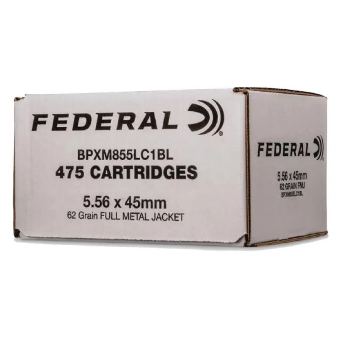 Federal XM855 62 Grain FMJBT 5.56 Ammo, 475rds - BPXM855LC1BL Federal XM855 62 Grain FMJBT 5.56 Ammo, 475rds - BPXM855LC1BL