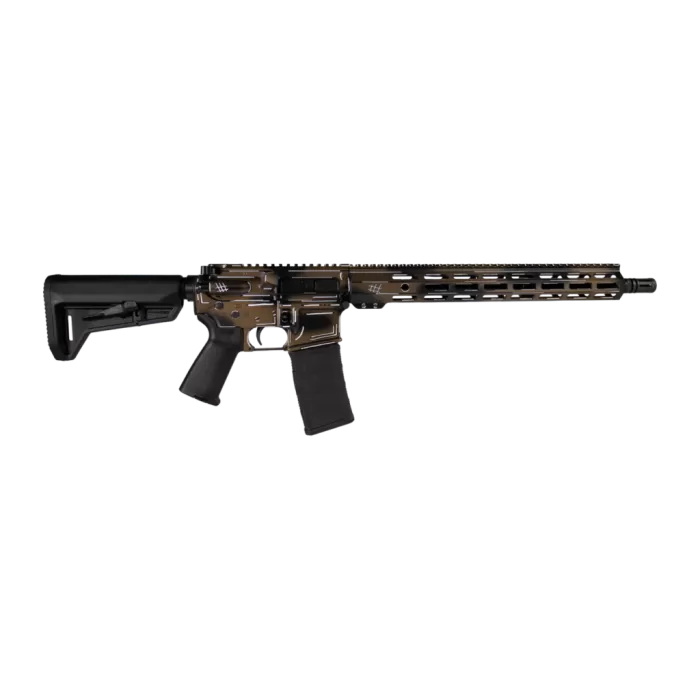 Shark Coast Tactical SCC101969ABRZ Anime-15  5.56 NATO 30+1 16" Black Nitride Threaded Barrel, Bronze Cerakote Aluminum Receiver w/Picatinny Rail, M-LOK Handguard, Magpul Collapsible Black Polymer Sto