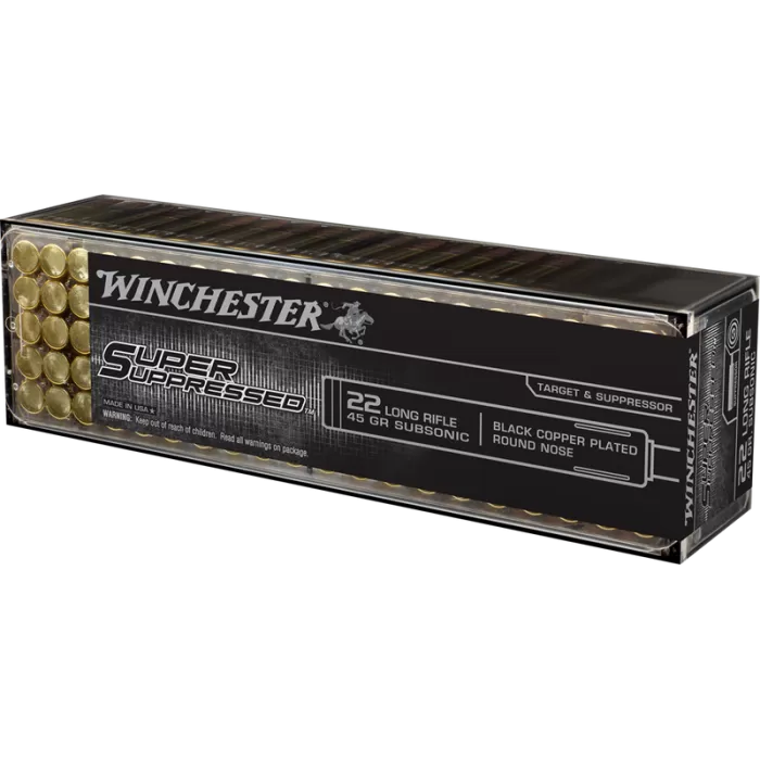 Win Ammo Super Supressed .22lr - 1255fps. 45gr. Lead Rn 800-pk.