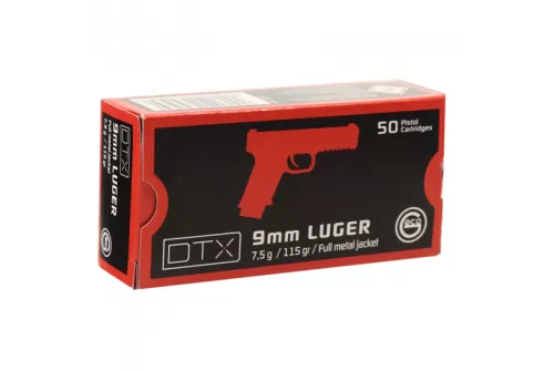 Geco DTX 9mm Luger Ammo 115 Grain Full Metal Jacket