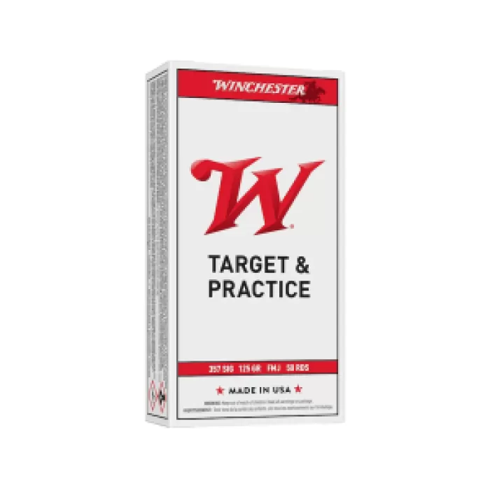 Winchester USA White Box 357 Sig Ammo 125 Grain Full Metal Jacket Case of 500 (10 Boxes of 50) Winchester USA White Box 357 Sig Ammo 125 Grain Full Metal Jacket Case of 500 (10 Boxes of 50)