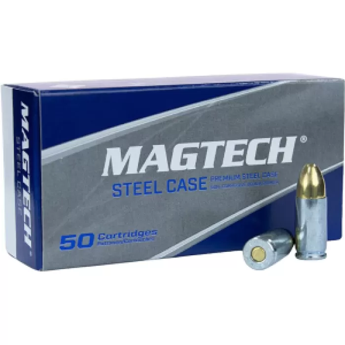 Magtech Steel Case 9mm Luger Ammo 124 Grain Full Metal Jacket Box of 50