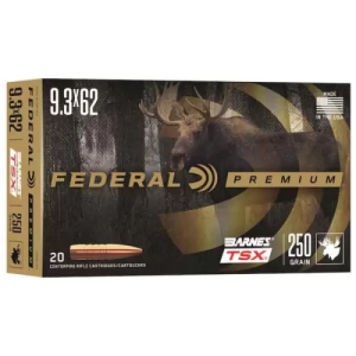 FEDERAL AMMO 9.3X62 Mauser 250Gr Barnes TSX 20rd FEDERAL AMMO 9.3X62 Mauser 250Gr Barnes TSX 20rd