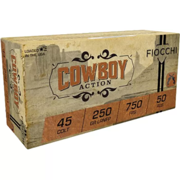 Fiocchi Cowboy Action 45 Colt (Long Colt) Ammo 250 Grain Flat Nose Case of 500 (10 Boxes of 50) Fiocchi Cowboy Action 45 Colt (Long Colt) Ammo 250 Grain Flat Nose Case of 500 (10 Boxes of 50)