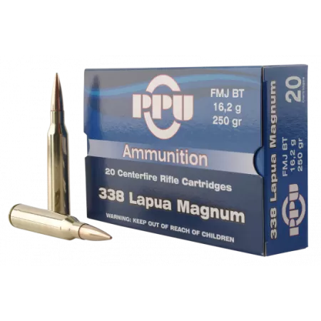 PPU Standard Rifle Brass .338 Lapua 250-Grain 10-Rounds FMJ