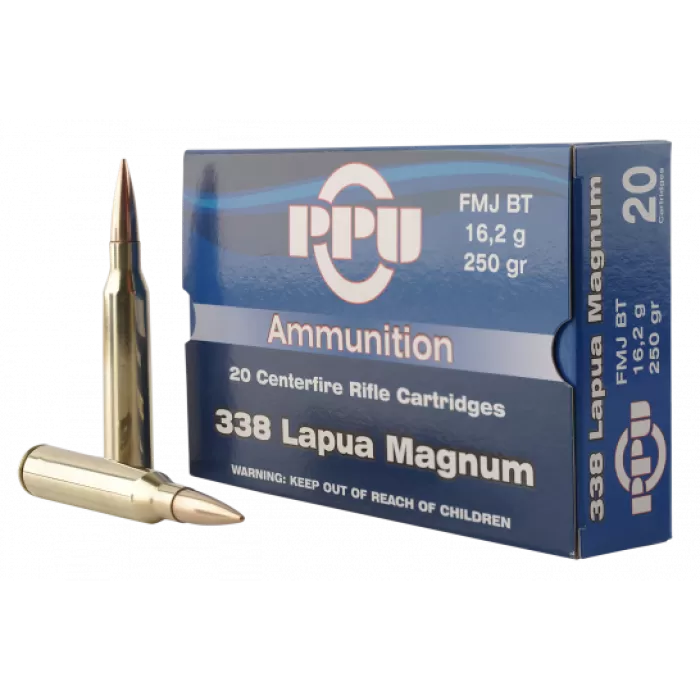 PPU Standard Rifle Brass .338 Lapua 250-Grain 10-Rounds FMJ PPU Standard Rifle Brass .338 Lapua 250-Grain 10-Rounds FMJ