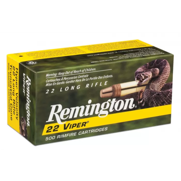 Remington 22 Viper .22 Long Rifle 36 Grain Truncated Cone Solid Bullet Brass Cased Rimfire Ammo, 50 Rounds, 21080