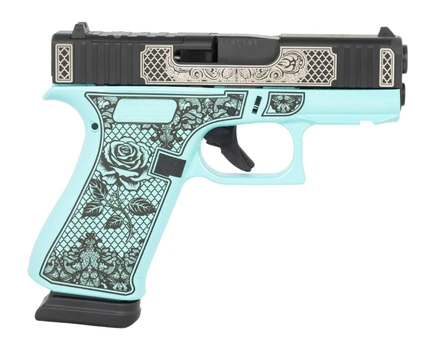 GLOCK G43X 9mm 3.41in 15rd Blue Rose Semi-Automatic Pistol (UX4350204NR15ORGLREB)