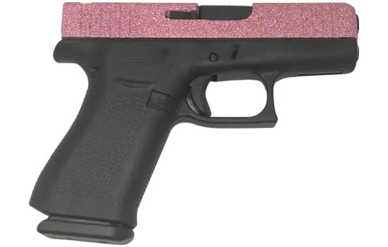 GLOCK G43 X MOS 9MM, 3.41in. Barrel, 10rd, Front Rail, US - Black Frame, Pink Slide [MPN: UX4350204FRMOSGGPG]
